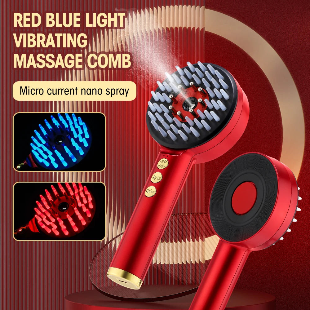 Red Light Vibration Head Massage Comb Electric Massage Comb Oil Applicator Nourishing Scalp Brush Hair Growth Anti Hair Loss