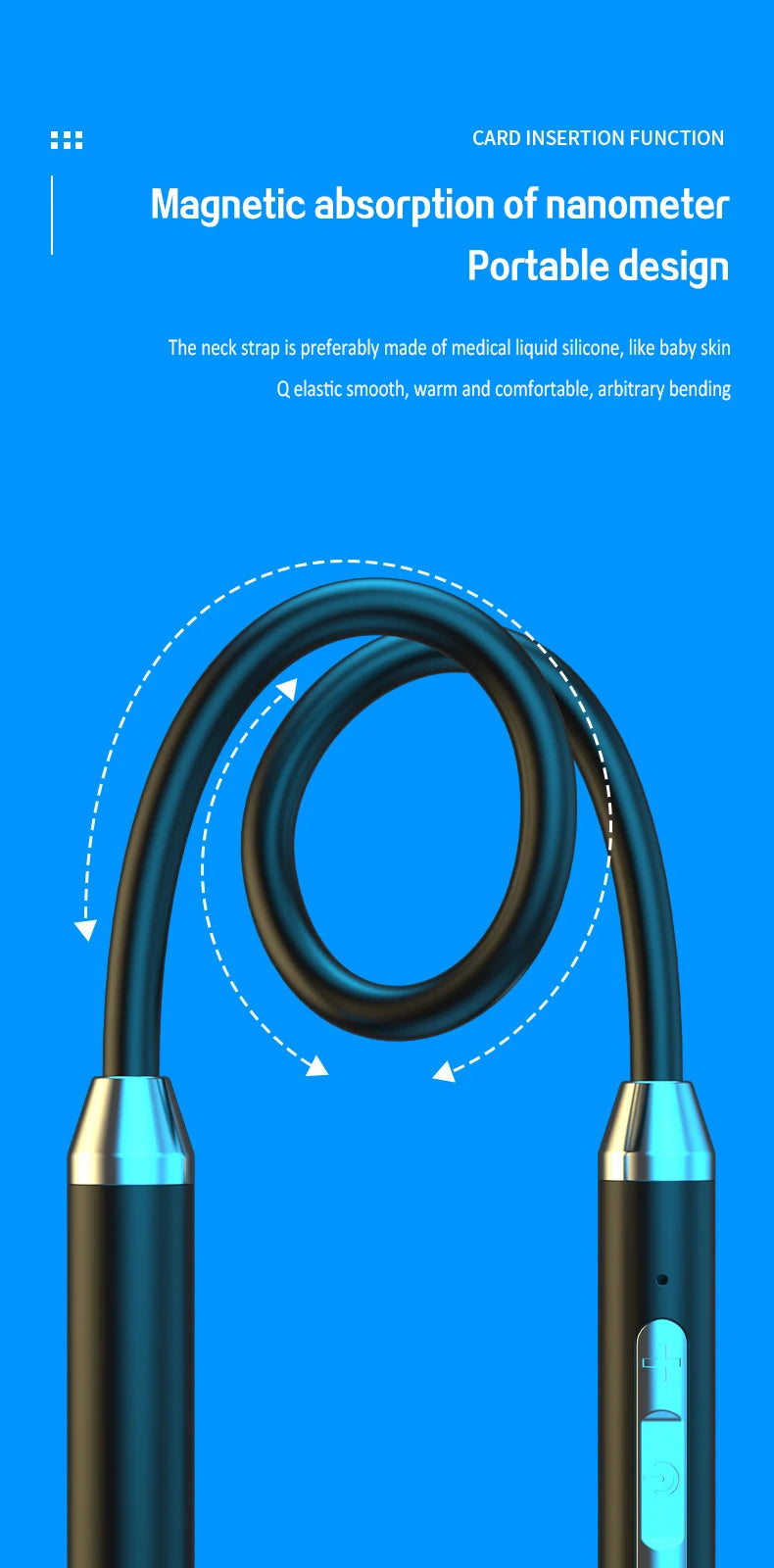 Bluetooth Neckband Earphones Wireless Headphones HIFI Stereo Sport Neck-hanging TWS Bluetooth Headset with Mic Magnetic Earbuds