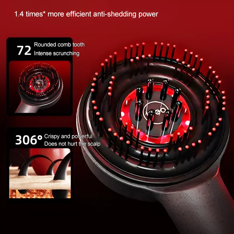 Electric Massage Comb Vibration Red Light Therapy Hair Growth Massage Scalp Brush Anti Hair Loss Liquid Oil Applicator Hair Care