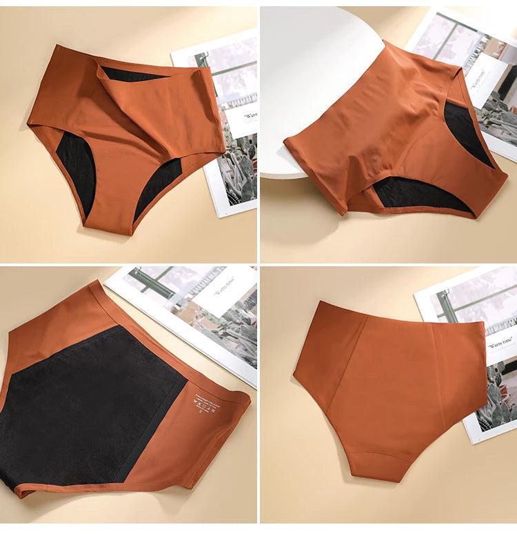 Hot Sale Mid-Rise Seamless Menstrual Period Panties 4 Layers Absorbent Leak Proof Culotte Lengthened Menstrual Panties