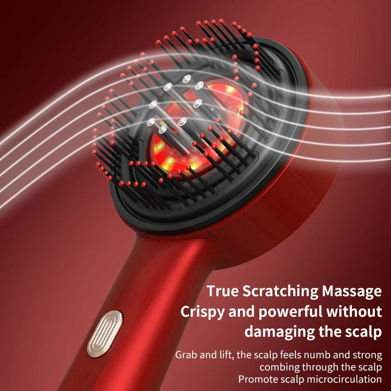 Red Light Vibration Head Massage Comb Electric Massage Comb Oil Applicator Nourishing Scalp Brush Hair Growth Anti Hair Loss