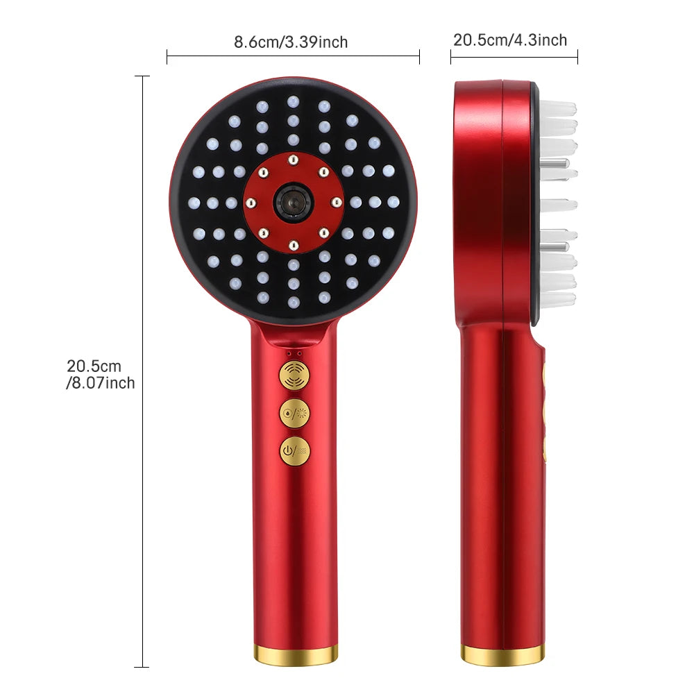 Red Light Vibration Head Massage Comb Electric Massage Comb Oil Applicator Nourishing Scalp Brush Hair Growth Anti Hair Loss