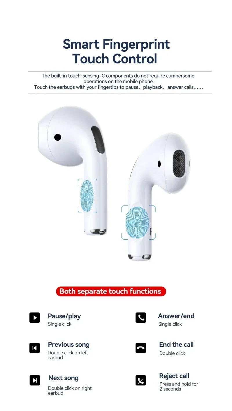 Wireless earphones Air Pro 4 Bluetooth in ear earphones Pro4 earphones are suitable for all iPhone earphones, a great gift