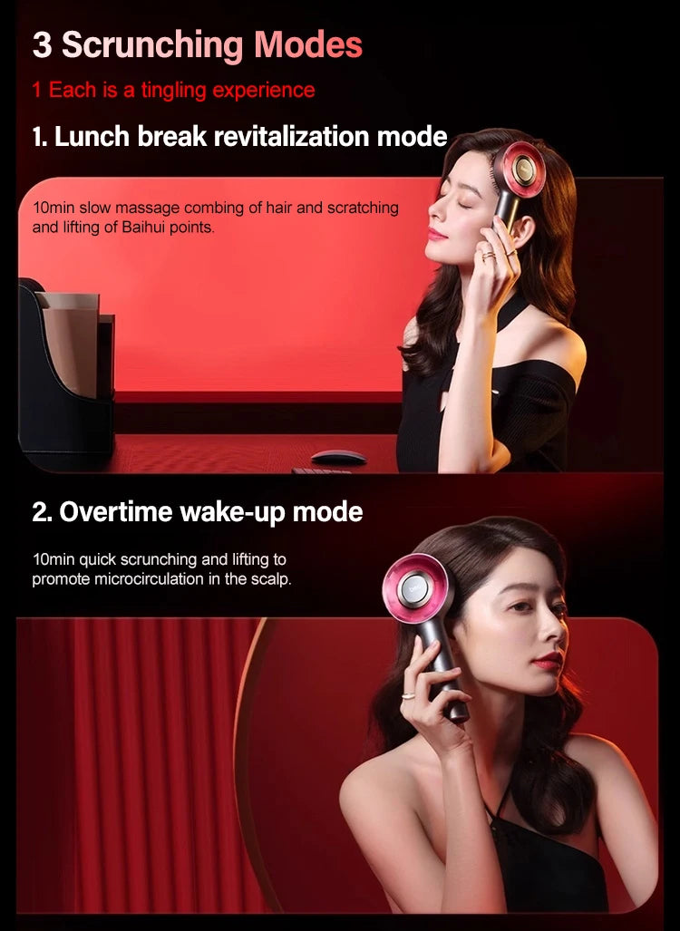 Electric Massage Comb Vibration Red Light Therapy Hair Growth Massage Scalp Brush Anti Hair Loss Liquid Oil Applicator Hair Care
