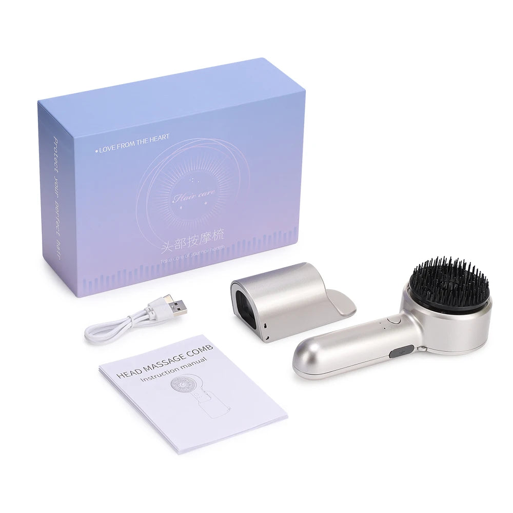 Red Light Vibration Head Massage Comb Electric Massage Comb Oil Applicator Nourishing Scalp Brush Hair Growth Anti Hair Loss