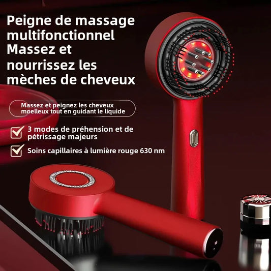 Red Light Vibration Head Massage Comb Electric Massage Comb Oil Applicator Nourishing Scalp Brush Hair Growth Anti Hair Loss