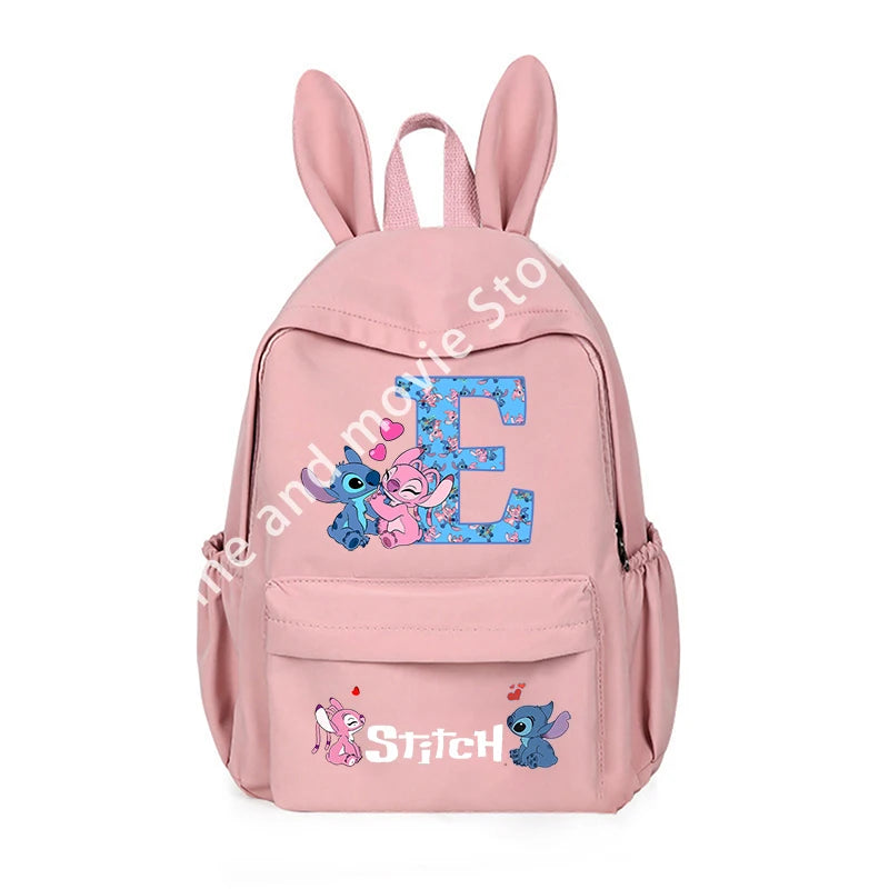Stitch Disney Girls Boys Children School Bag Cartoon Anime Letter Kids Knapsack Teenager Backpack Student BookBag Rucksack Gifts