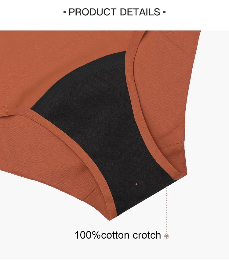 Hot Sale Mid-Rise Seamless Menstrual Period Panties 4 Layers Absorbent Leak Proof Culotte Lengthened Menstrual Panties
