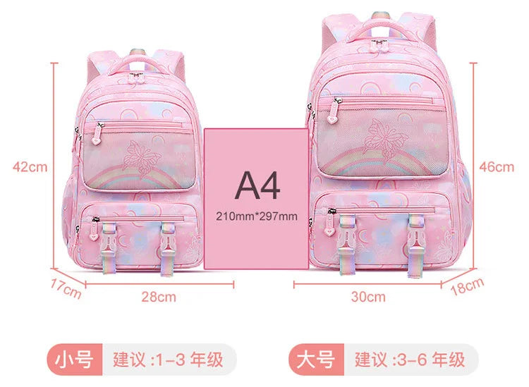 Princess Orthopedic Kids School Bag 2025 Children's Backpack for Girls Primary School Book Bag - Sustainable & Comfortable