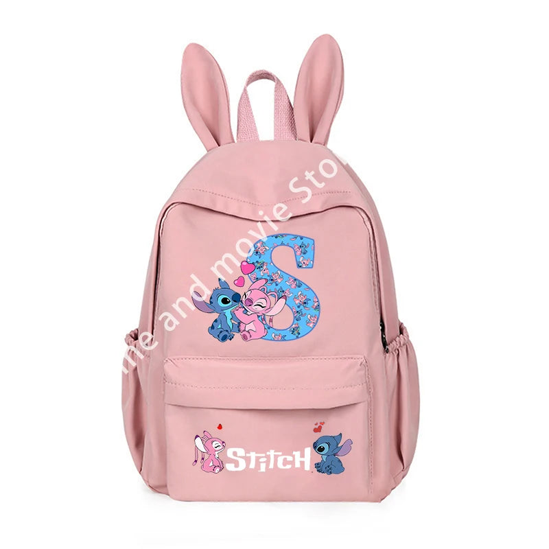 Stitch Disney Girls Boys Children School Bag Cartoon Anime Letter Kids Knapsack Teenager Backpack Student BookBag Rucksack Gifts