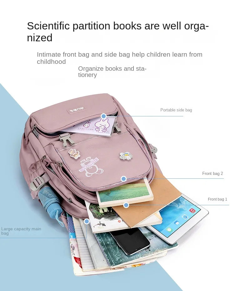 Children School Bags For Girls Large Schoolbag Kawaii Primary School Backpack Kids Book Bag Waterproof Laptop Travel Rucksack