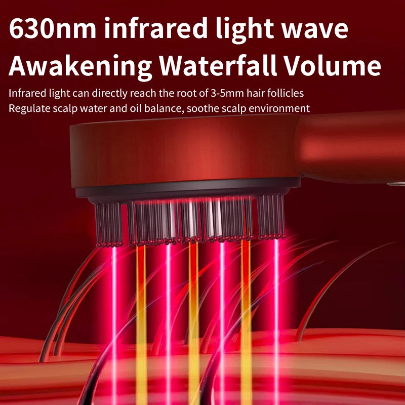 Red Light Vibration Head Massage Comb Electric Massage Comb Oil Applicator Nourishing Scalp Brush Hair Growth Anti Hair Loss