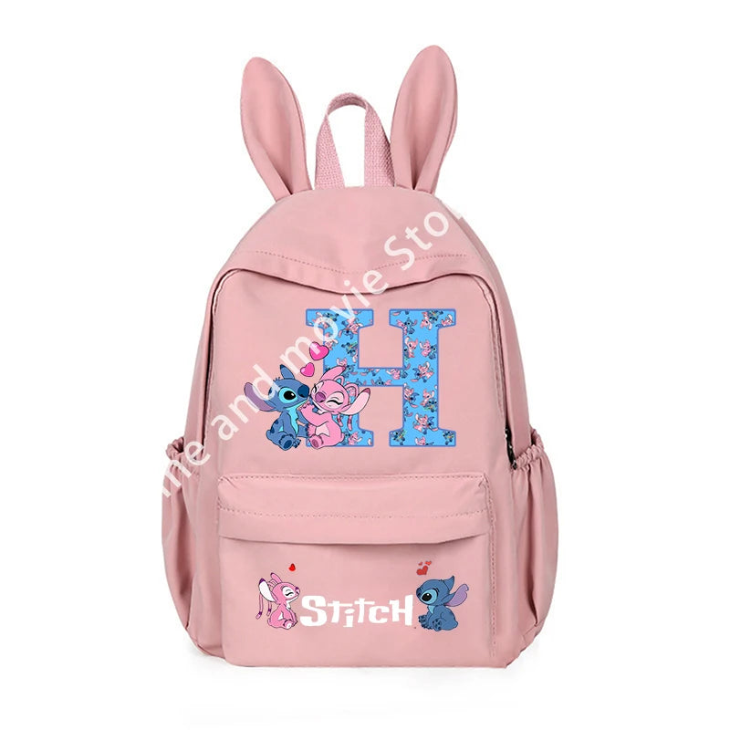 Stitch Disney Girls Boys Children School Bag Cartoon Anime Letter Kids Knapsack Teenager Backpack Student BookBag Rucksack Gifts
