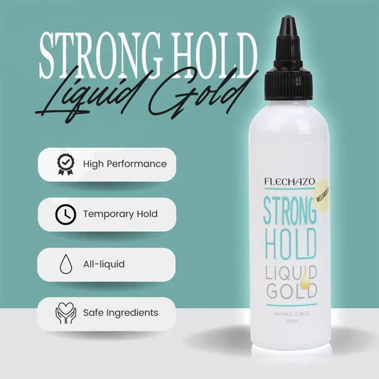 Flechazo Strong Hold Liquid Gold Adhesive Gel For Securing Lace Front Wigs 100Ml No Residue Lace Melt Glue Wig Wear Daily Use