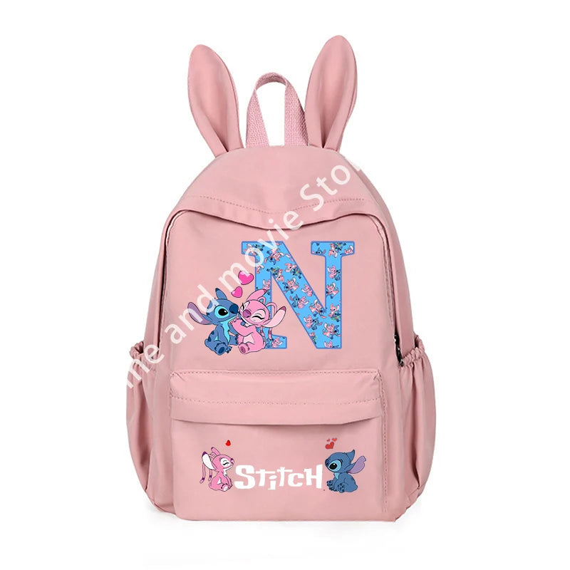 Stitch Disney Girls Boys Children School Bag Cartoon Anime Letter Kids Knapsack Teenager Backpack Student BookBag Rucksack Gifts