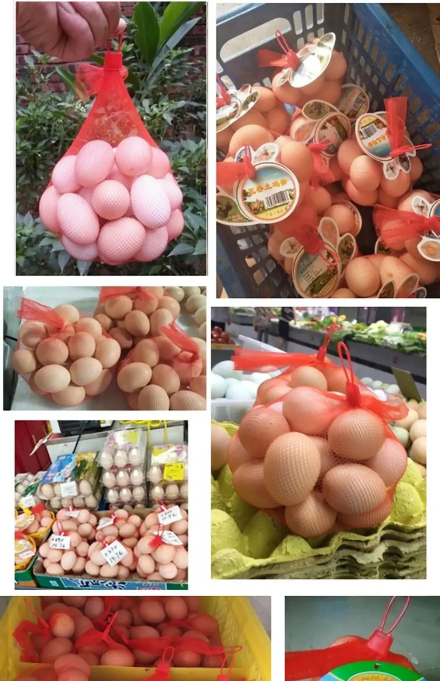 100pcs Multi-size Plastic Nylon Mesh Net Bag for Vegetable Fruit Egg Toy Food Storage Packaging Encrypted Net Pocket with Buckle