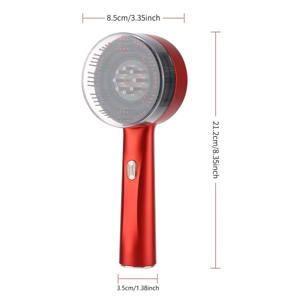 Red Light Vibration Head Massage Comb Electric Massage Comb Oil Applicator Nourishing Scalp Brush Hair Growth Anti Hair Loss