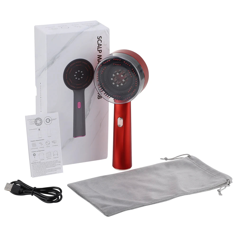 Electric Massage Comb Vibration Hair Massage Scalp Brush Red Light Hair Growth Massager Liquid Oil Applicator Anti Hair Loss