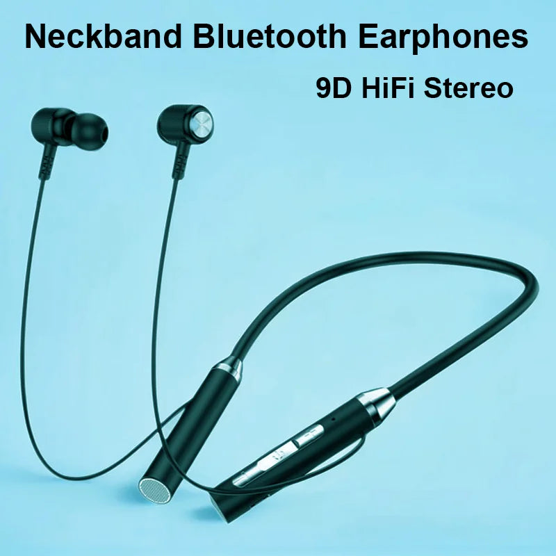 Bluetooth Neckband Earphones Wireless Headphones HIFI Stereo Sport Neck-hanging TWS Bluetooth Headset with Mic Magnetic Earbuds