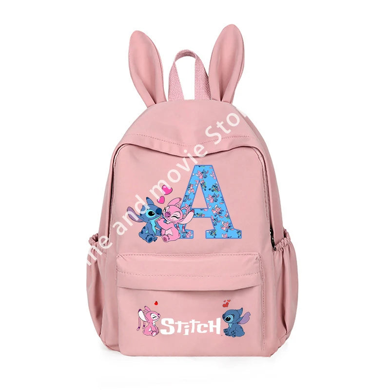 Stitch Disney Girls Boys Children School Bag Cartoon Anime Letter Kids Knapsack Teenager Backpack Student BookBag Rucksack Gifts