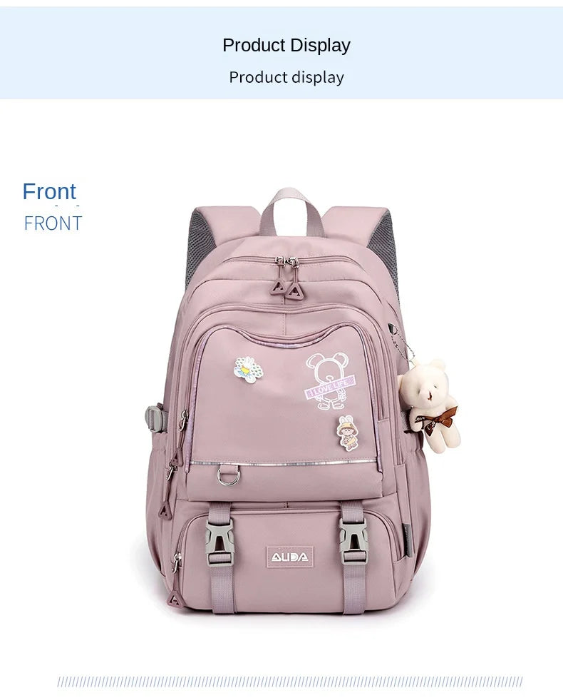 Children School Bags For Girls Large Schoolbag Kawaii Primary School Backpack Kids Book Bag Waterproof Laptop Travel Rucksack