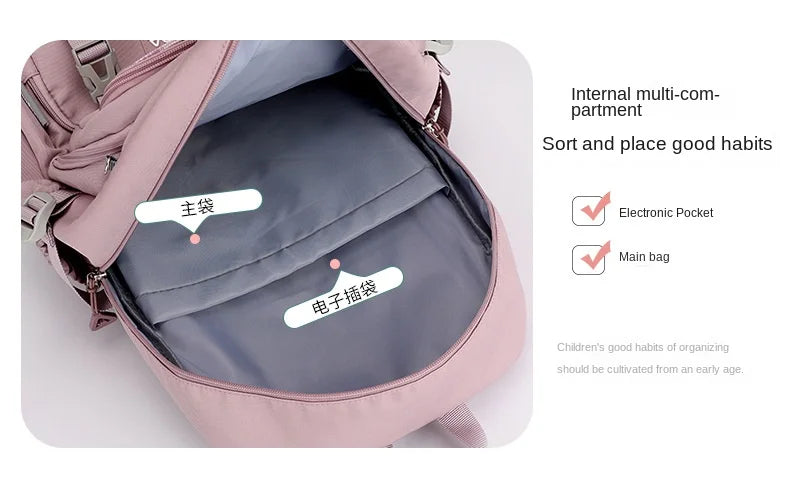 Children School Bags For Girls Large Schoolbag Kawaii Primary School Backpack Kids Book Bag Waterproof Laptop Travel Rucksack