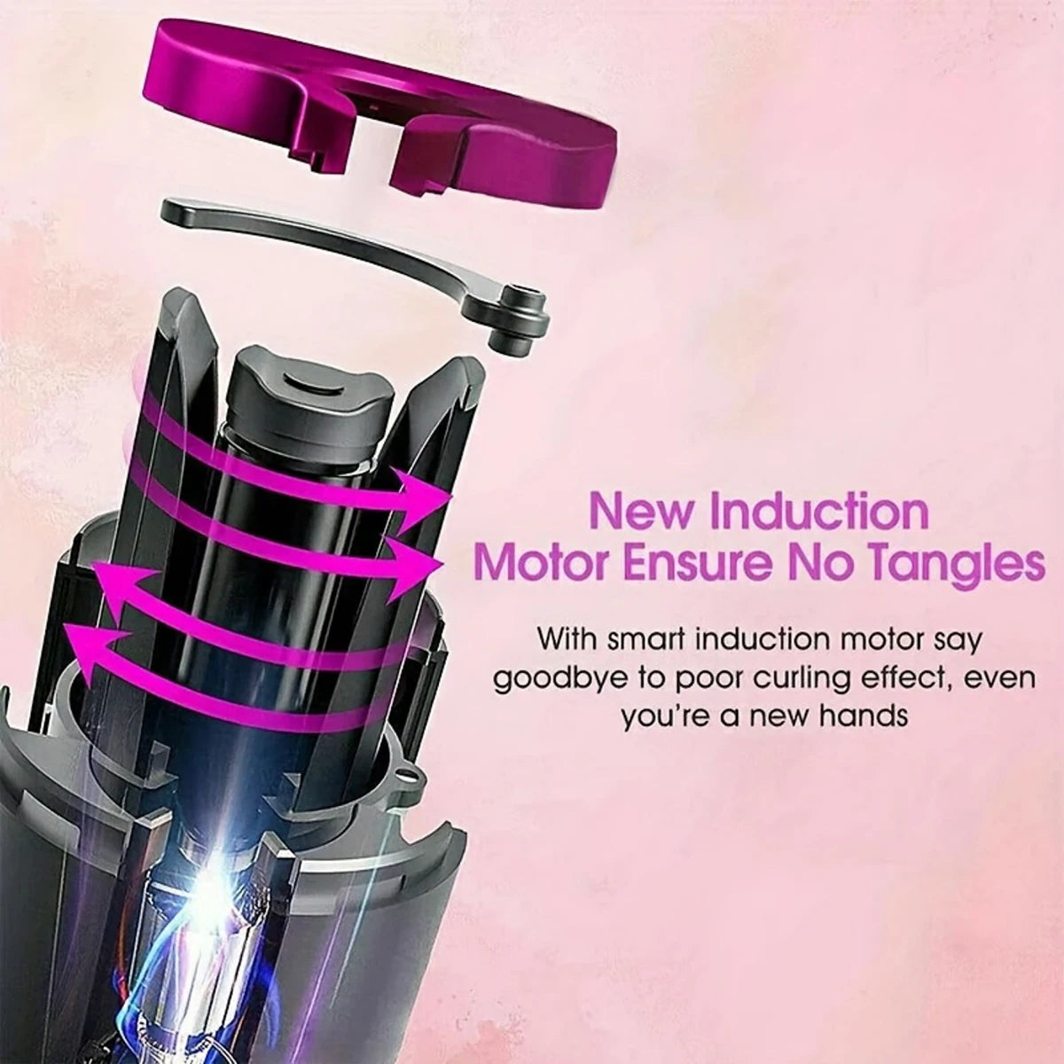 Automatic Rotation Iron, Cordless Iron, 6 Temperature Modes LCD Display Cordless Automatic Hair Roller for wavy hair