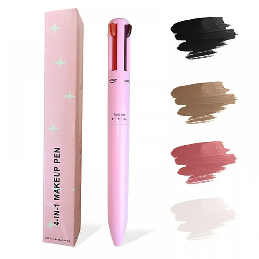 Multi-functional 4-in-1 Makeup Pencil Eyeliner Lip Liner Eyebrow Pencil Swivel Waterproof & Sweatproof Makeup Tools