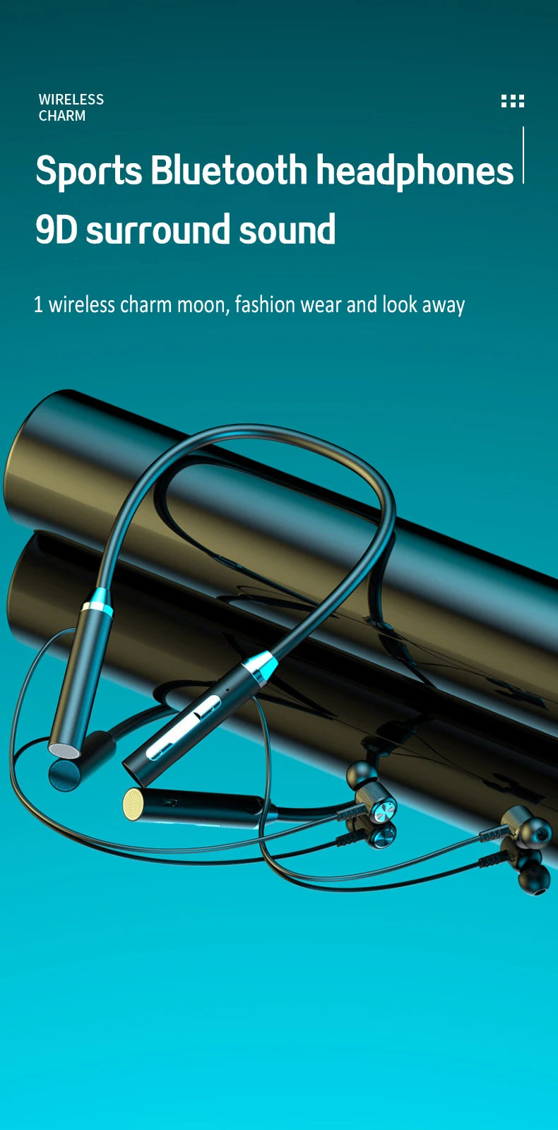 Bluetooth Neckband Earphones Wireless Headphones HIFI Stereo Sport Neck-hanging TWS Bluetooth Headset with Mic Magnetic Earbuds