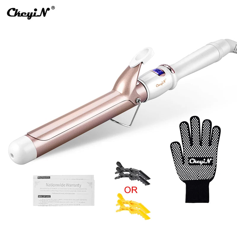 CkeyiN 32mm 38mm Electric Hair Curler for Women Professional Ceramic Curling Iron Adjustable Temperature Hair Styling Tool