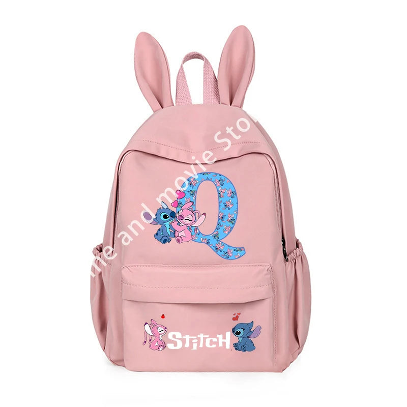 Stitch Disney Girls Boys Children School Bag Cartoon Anime Letter Kids Knapsack Teenager Backpack Student BookBag Rucksack Gifts