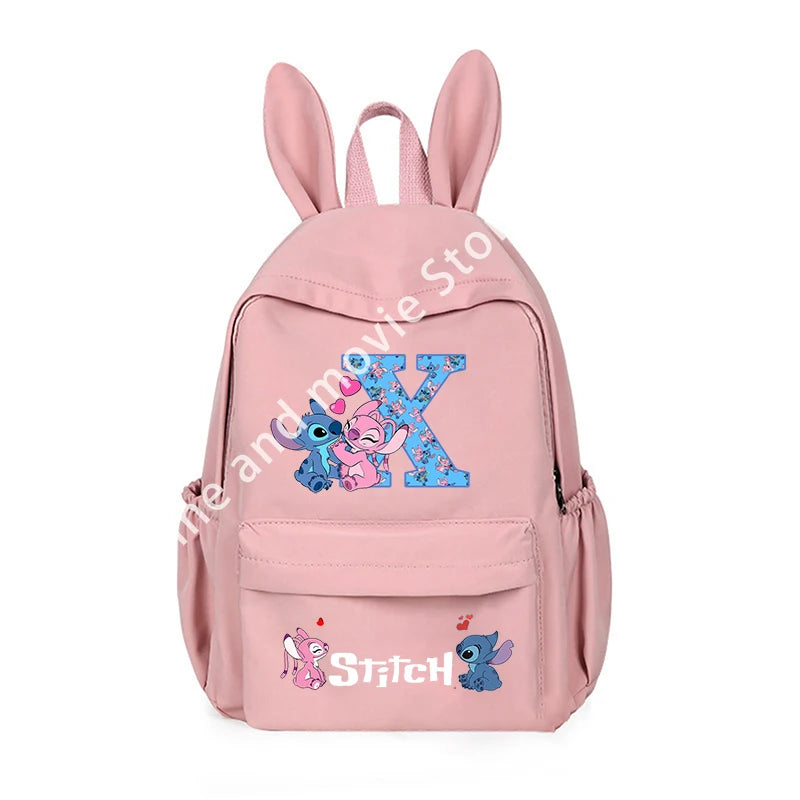 Stitch Disney Girls Boys Children School Bag Cartoon Anime Letter Kids Knapsack Teenager Backpack Student BookBag Rucksack Gifts