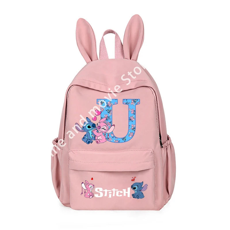 Stitch Disney Girls Boys Children School Bag Cartoon Anime Letter Kids Knapsack Teenager Backpack Student BookBag Rucksack Gifts