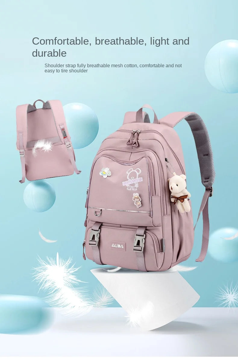 Children School Bags For Girls Large Schoolbag Kawaii Primary School Backpack Kids Book Bag Waterproof Laptop Travel Rucksack